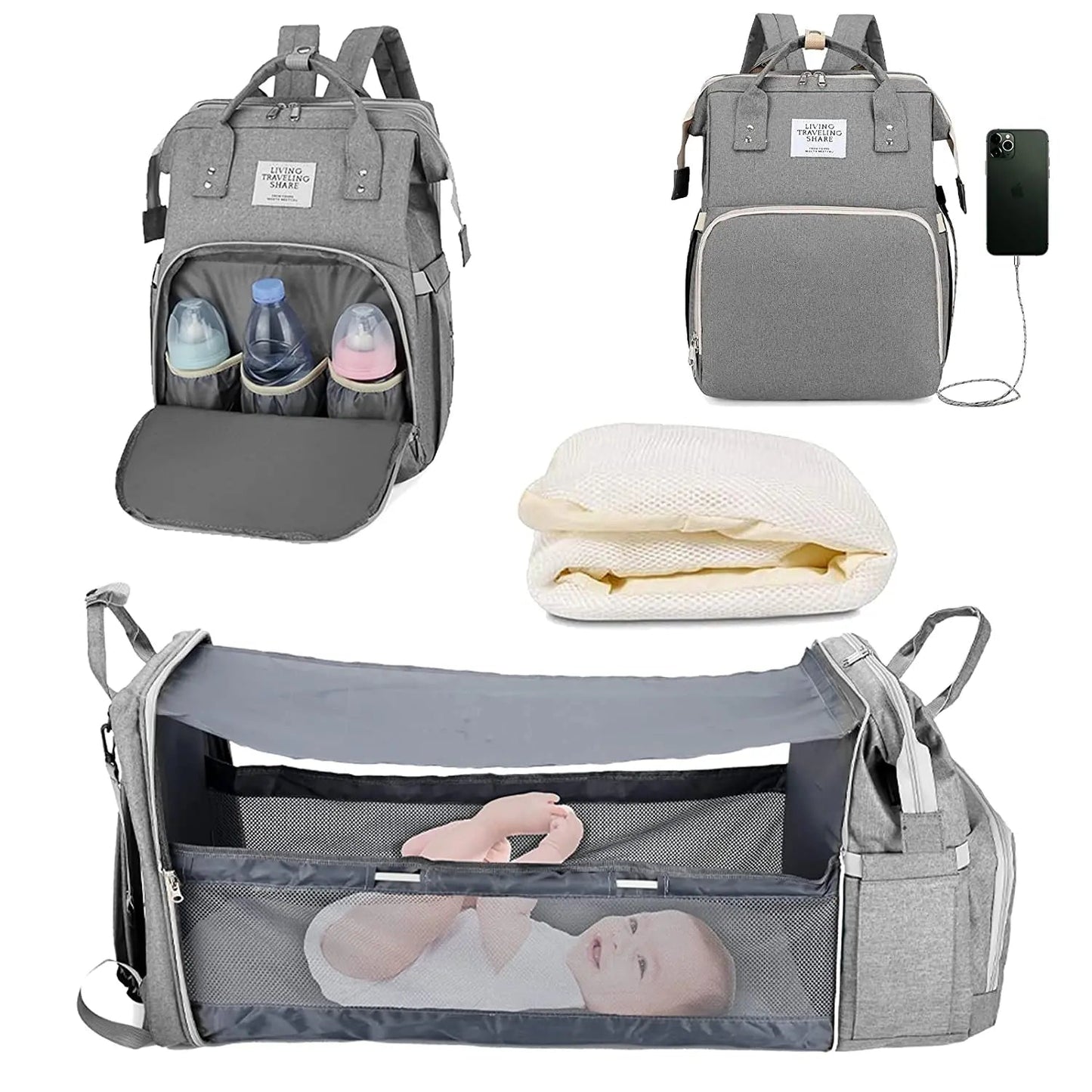 3 - in - 1 Diaper Bag & Baby Bed - OctoCare