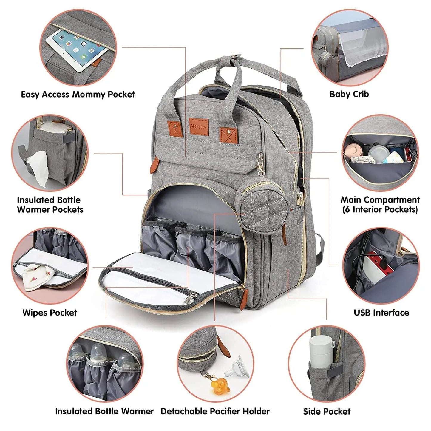 3 - in - 1 Diaper Bag & Baby Bed - OctoCare