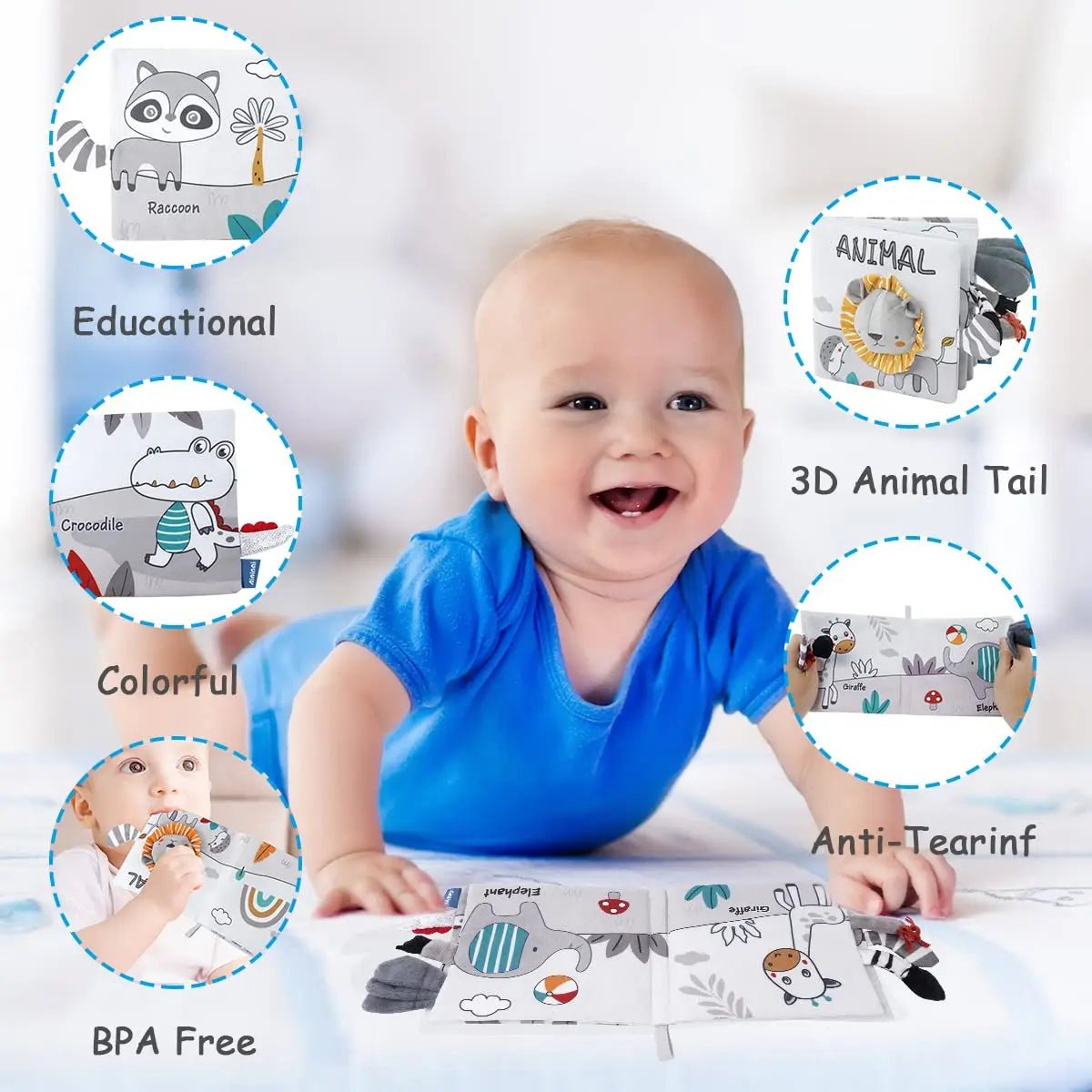Montessori Soft Sensory Baby Book - OctoCare