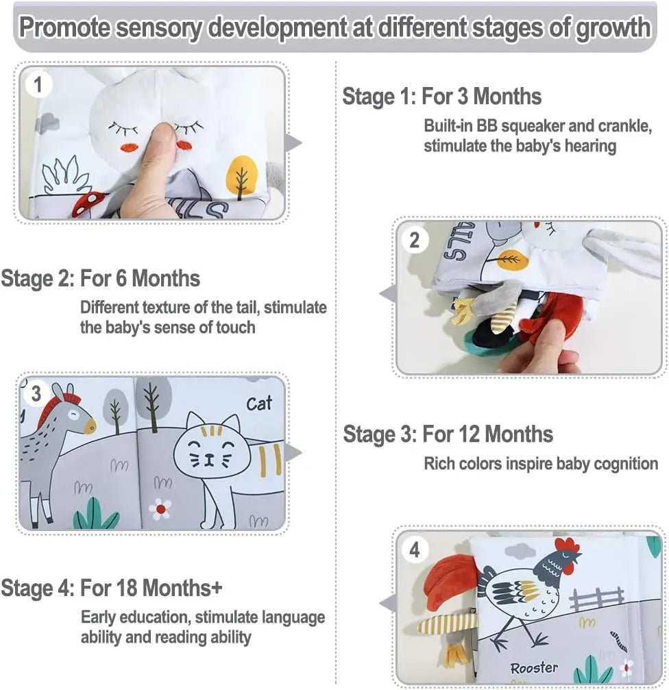 Montessori Soft Sensory Baby Book - OctoCare