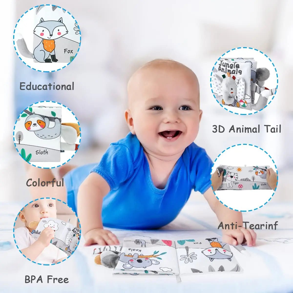 Montessori Soft Sensory Baby Book - OctoCare