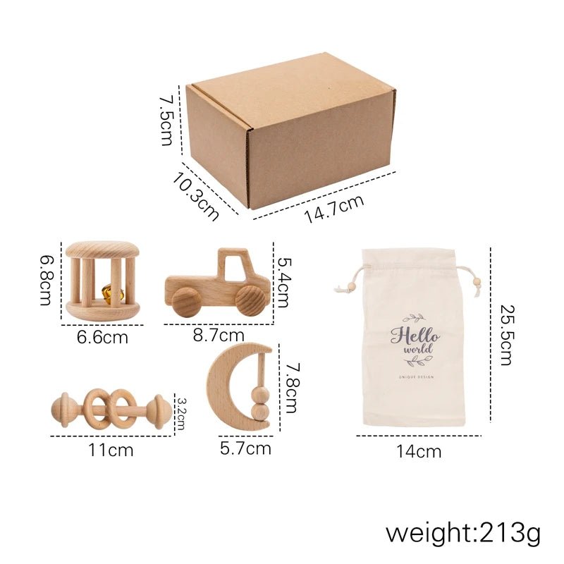 Montessori Wooden Baby Rattle - OctoCare