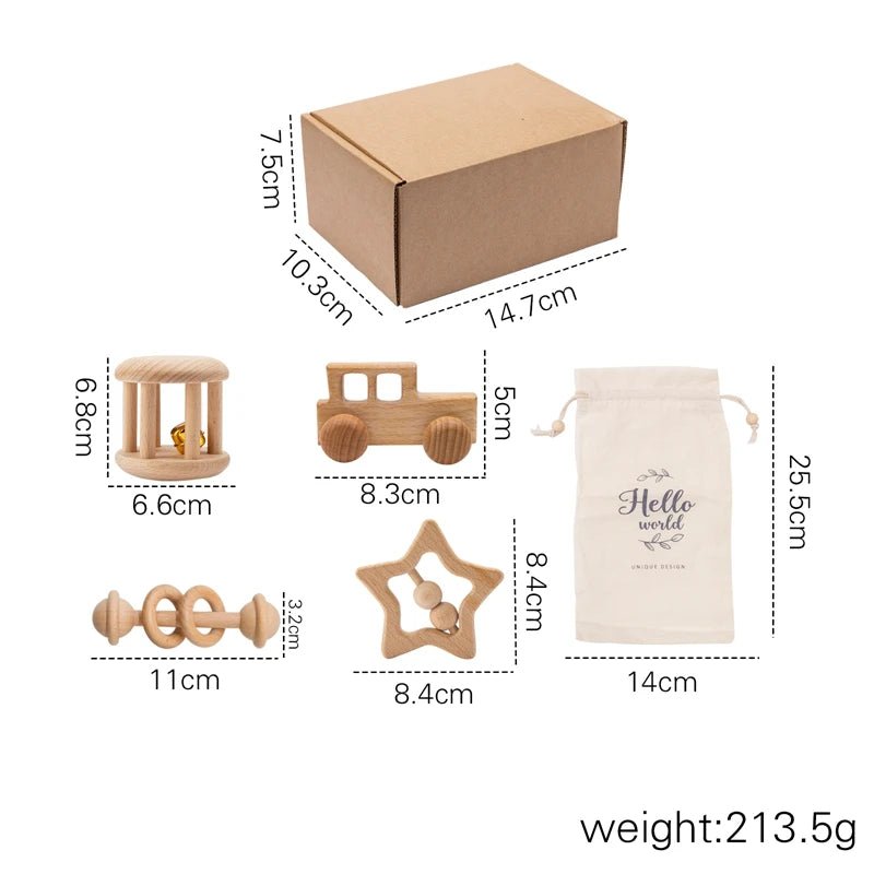 Montessori Wooden Baby Rattle - OctoCare