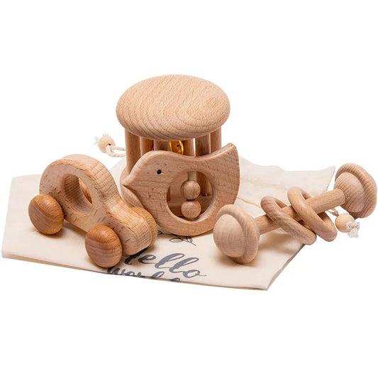 Montessori Wooden Baby Rattle - OctoCare