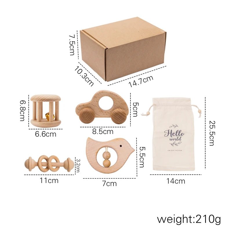 Montessori Wooden Baby Rattle - OctoCare