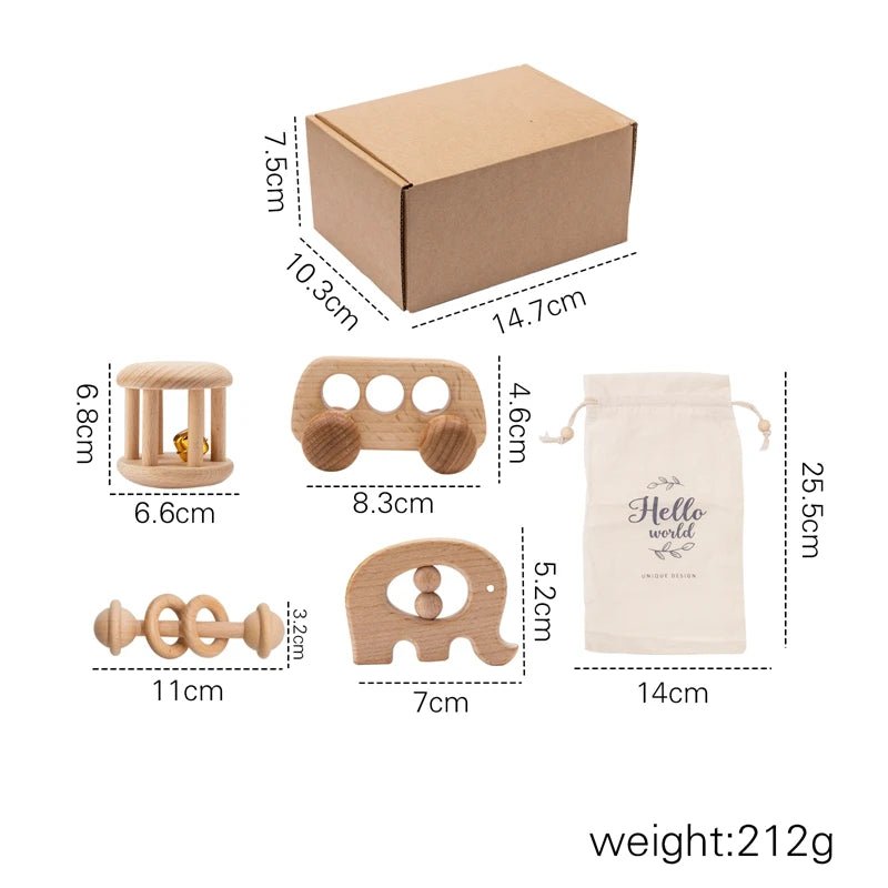Montessori Wooden Baby Rattle - OctoCare