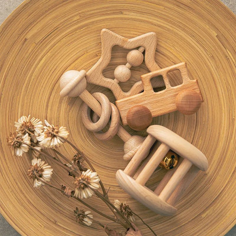 Montessori Wooden Baby Rattle - OctoCare