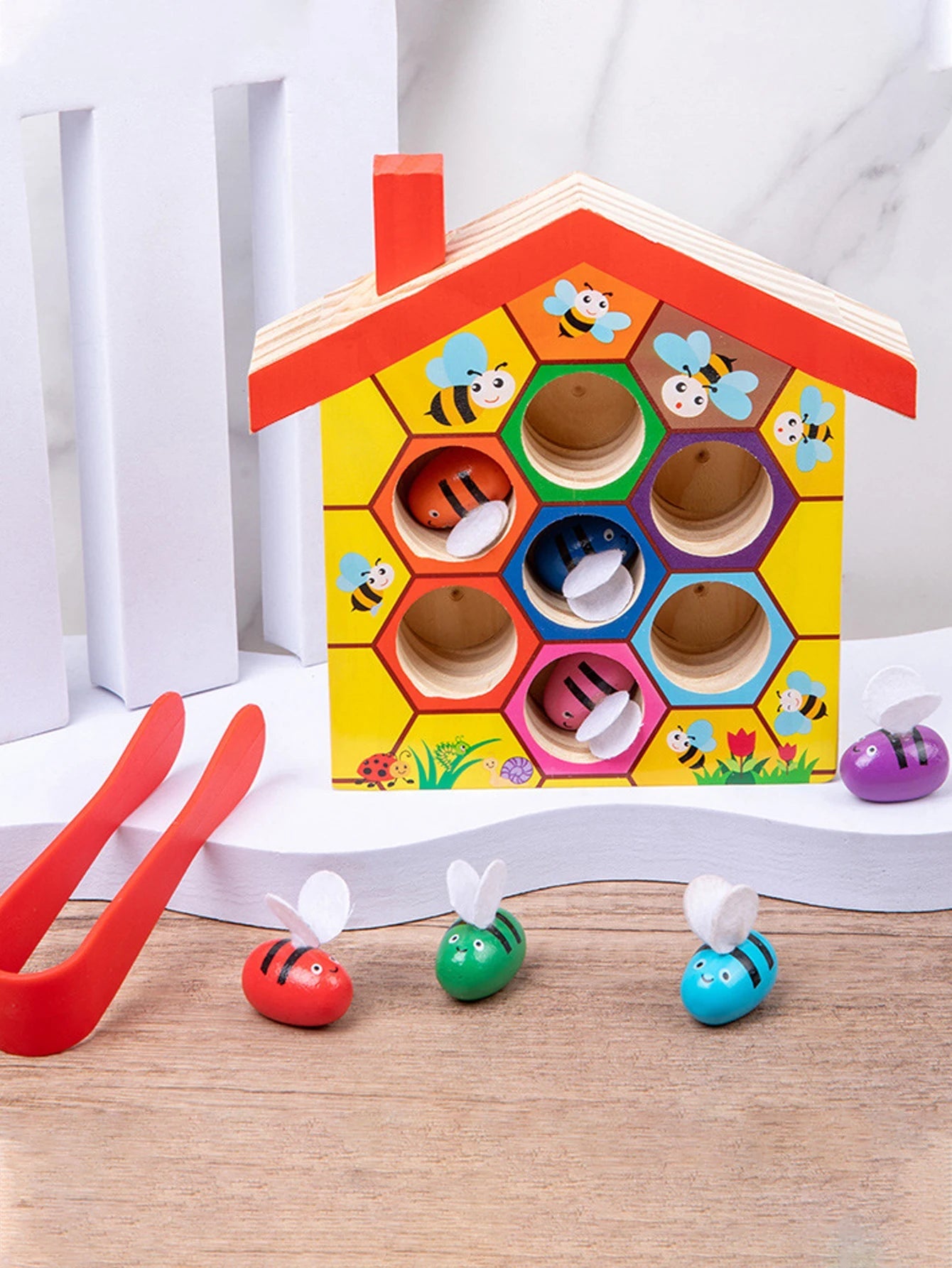 Montessori Wooden Bee Hive Puzzle - OctoCare