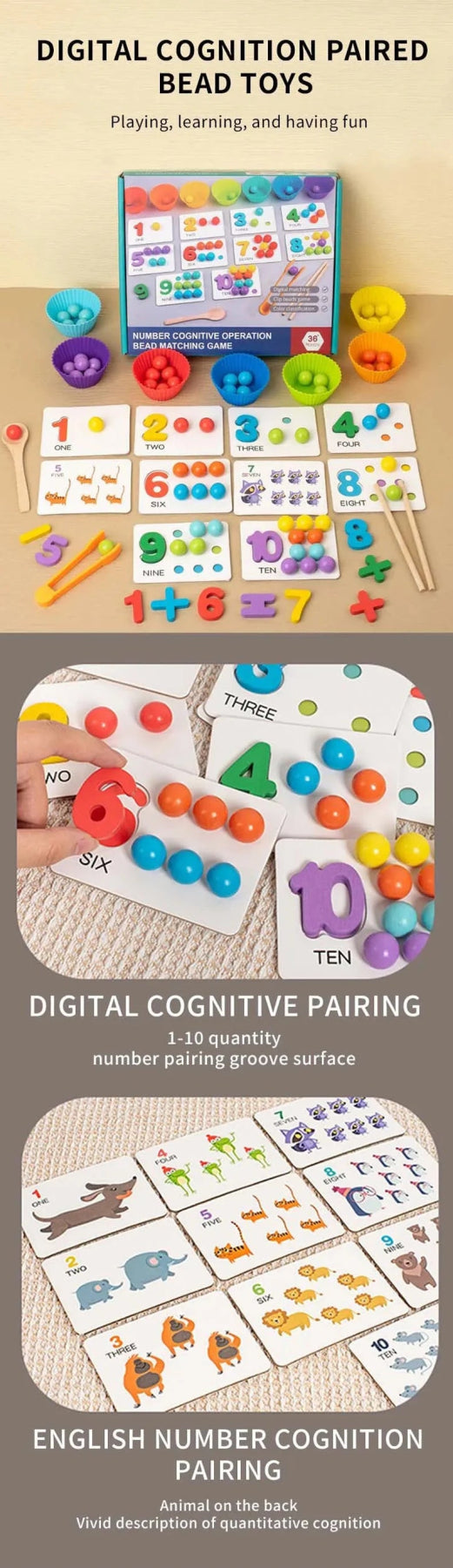 Montessori Wooden Clip Beads Toy - OctoCare