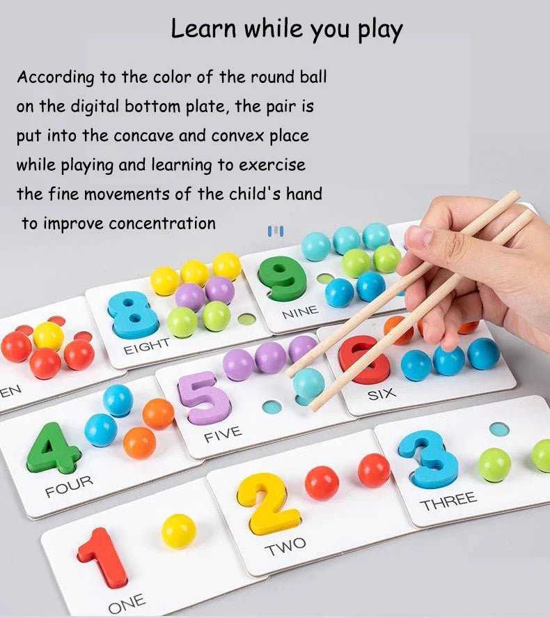Montessori Wooden Clip Beads Toy - OctoCare