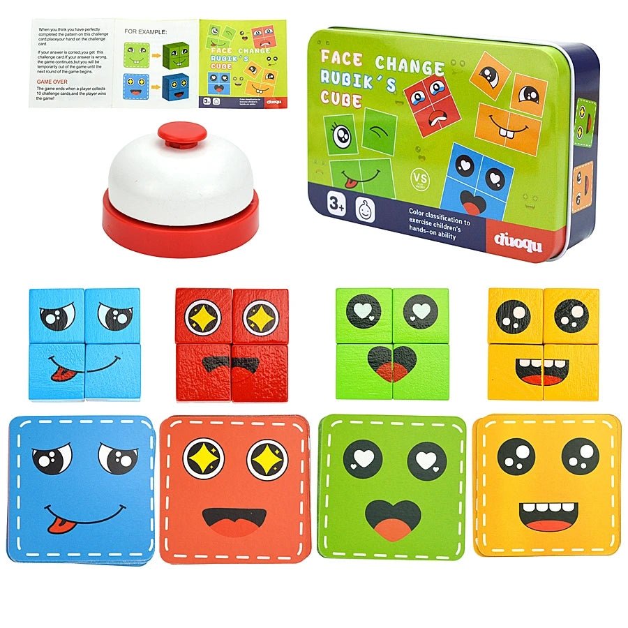 Montessori Wooden Face Changing Cube - OctoCare