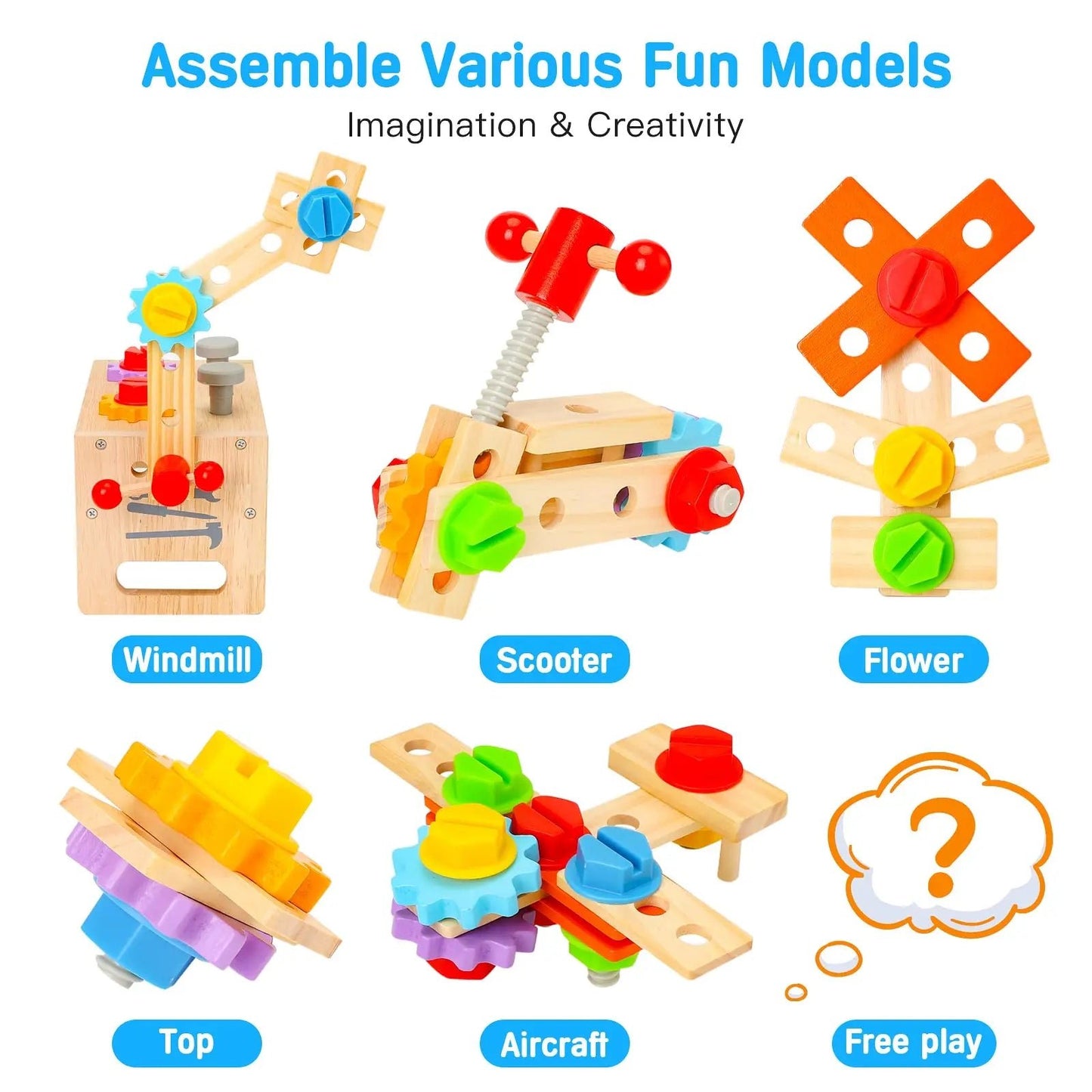 Montessori Wooden Toolbox Playset - OctoCare