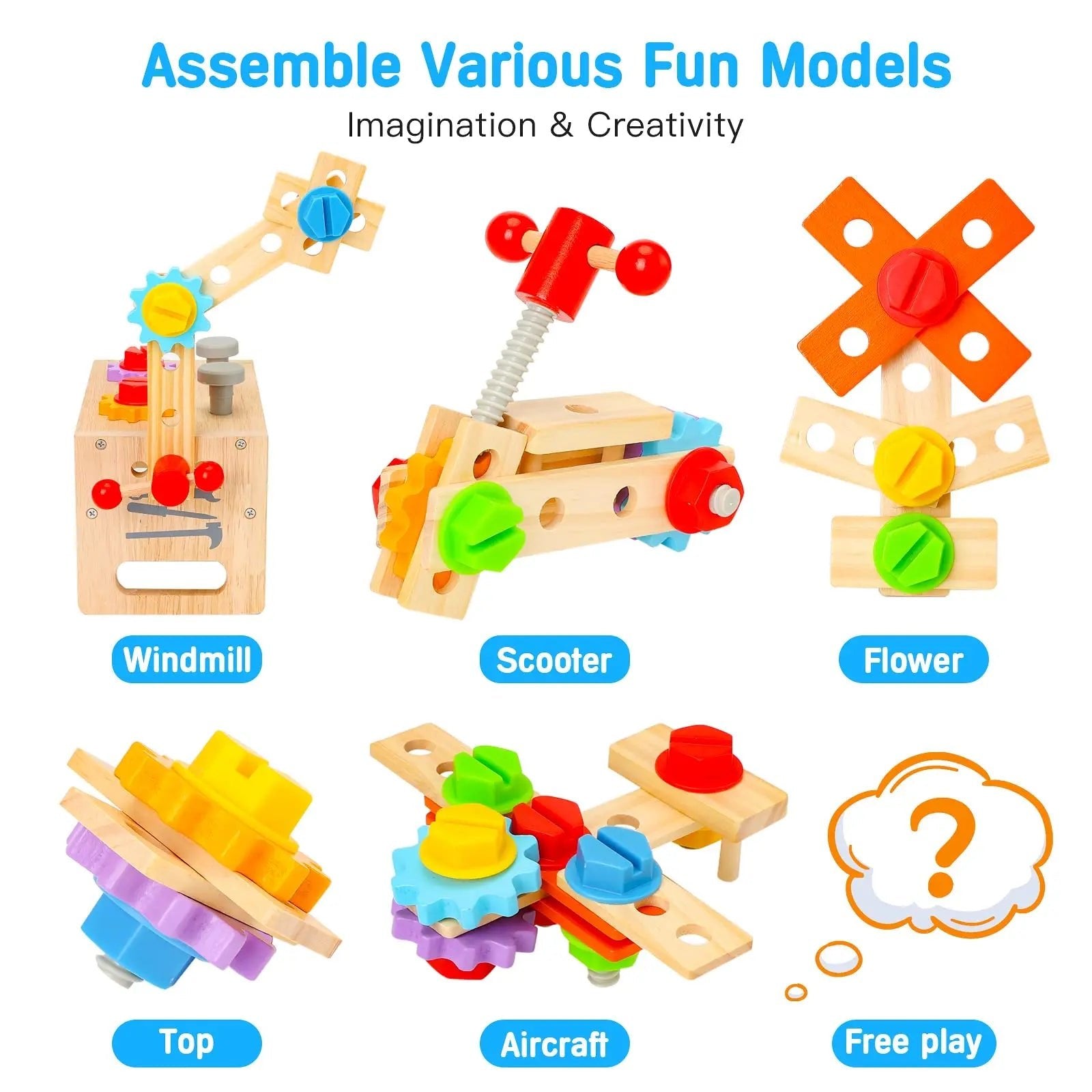 Montessori Wooden Toolbox Playset - OctoCare