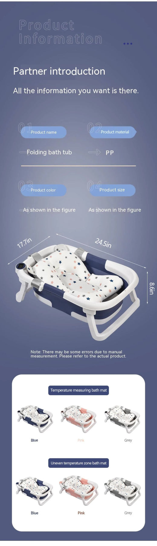 Temperature - Sensing Baby Bathtub - OctoCare