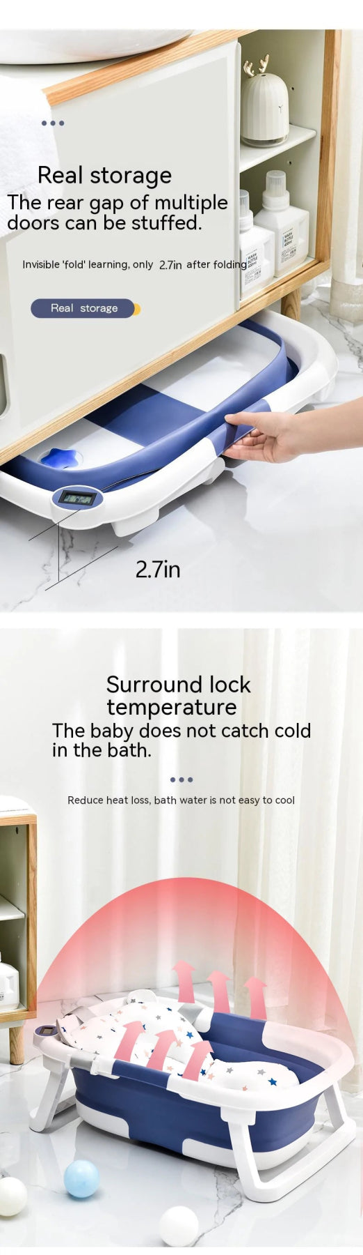 Temperature - Sensing Baby Bathtub - OctoCare