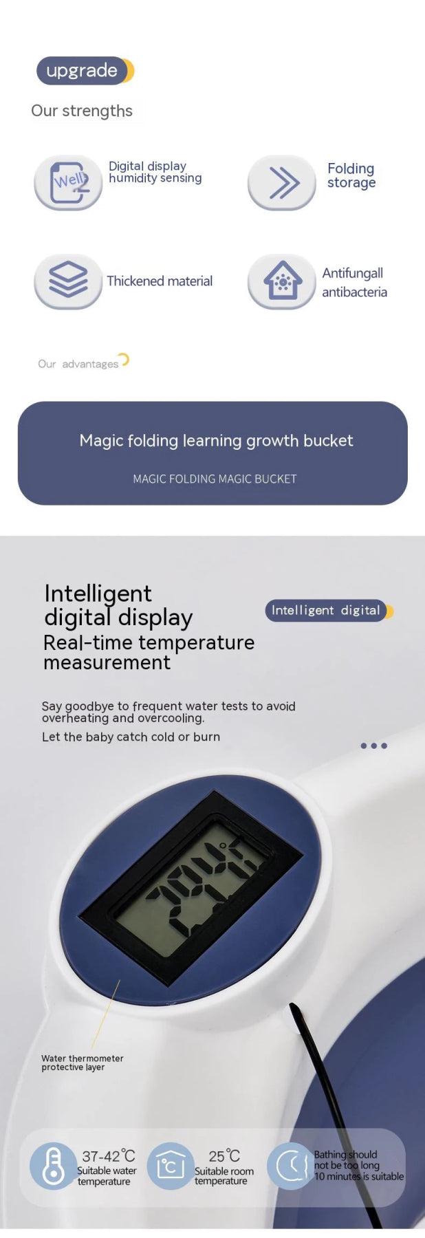 Temperature - Sensing Baby Bathtub - OctoCare