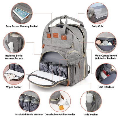 3 - in - 1 Diaper Bag & Baby Bed - OctoCare