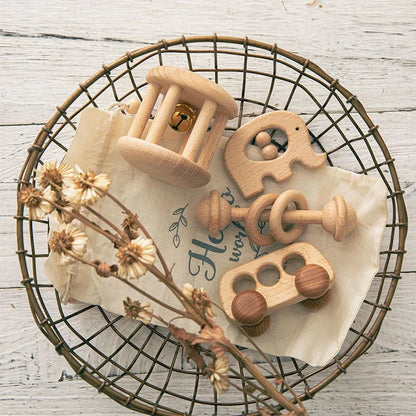 Montessori Wooden Baby Rattle - OctoCare