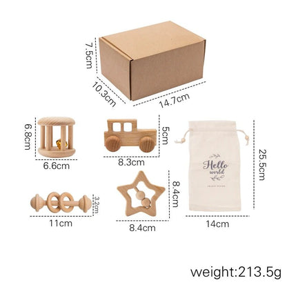 Montessori Wooden Baby Rattle - OctoCare