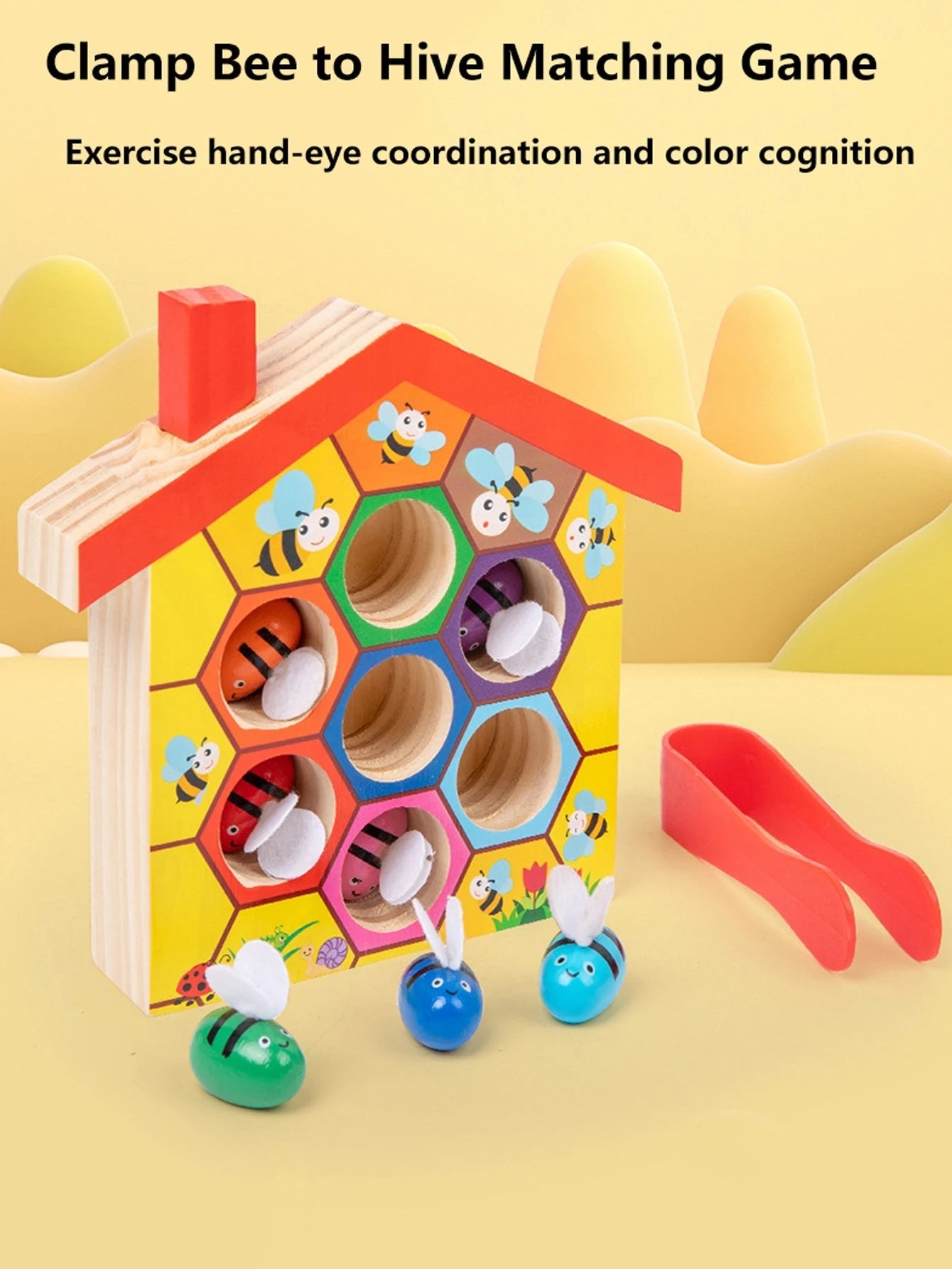 Montessori Wooden Bee Hive Puzzle - OctoCare